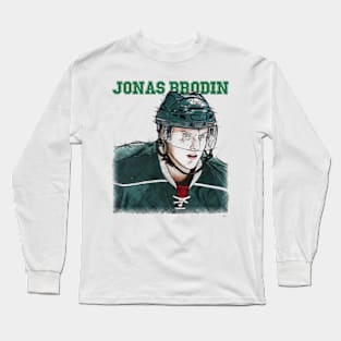 Jonas Brodin Minnesota Sketch Long Sleeve T-Shirt